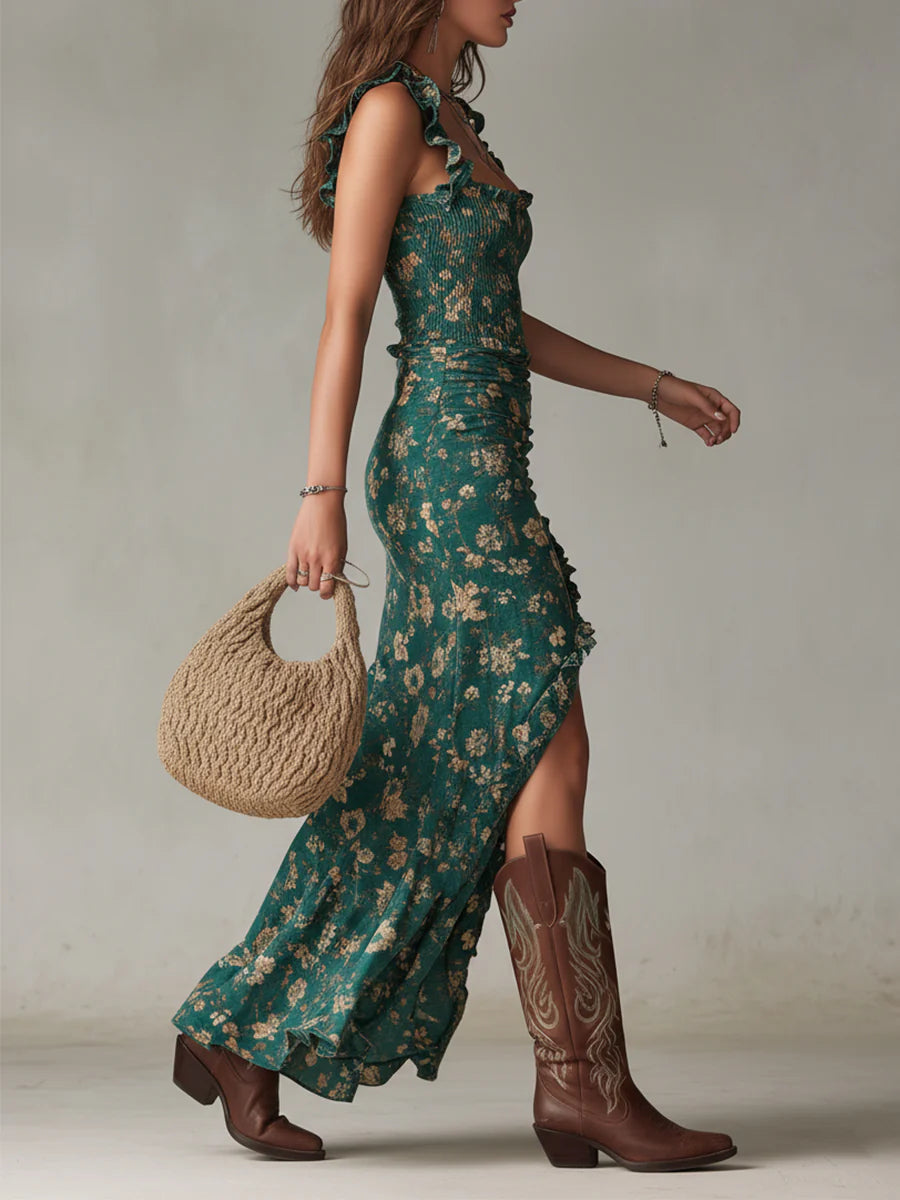 ALMA | VESTIDO MAXI BOHO FLORAL