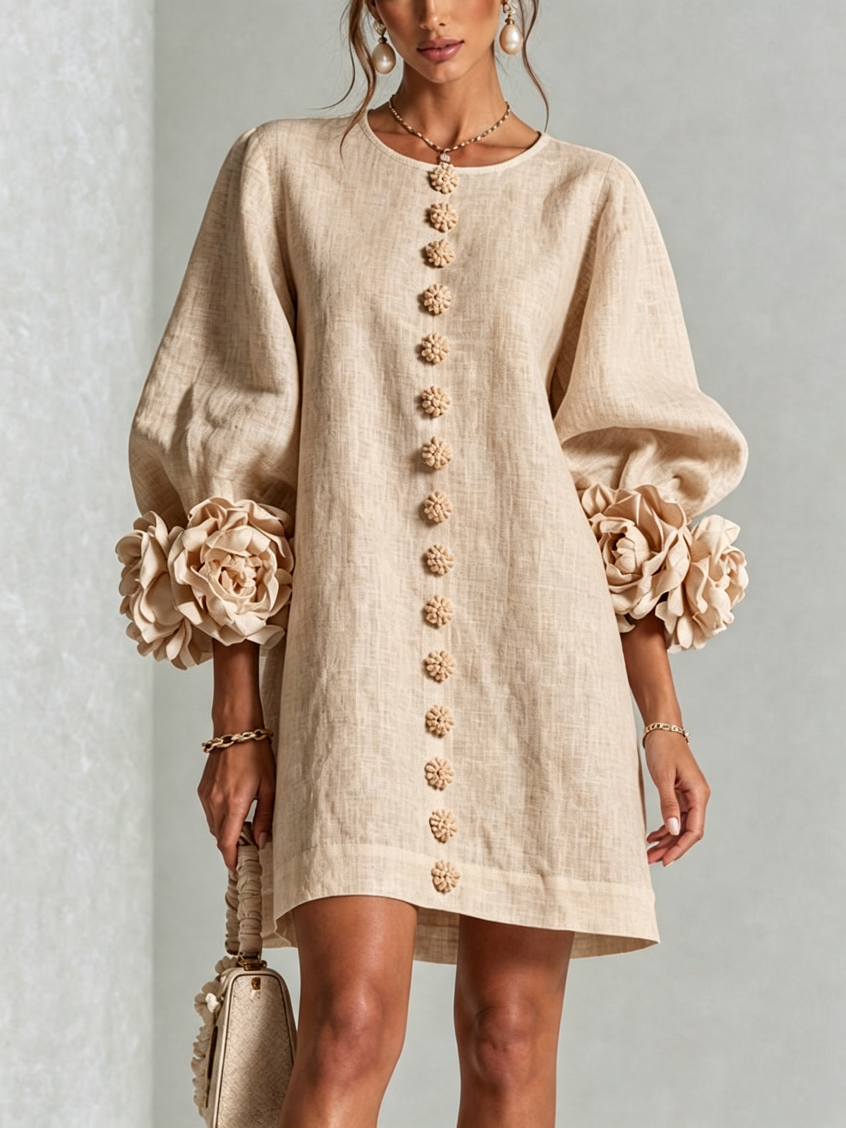 Elena · Mini Vestido Cascada Floral