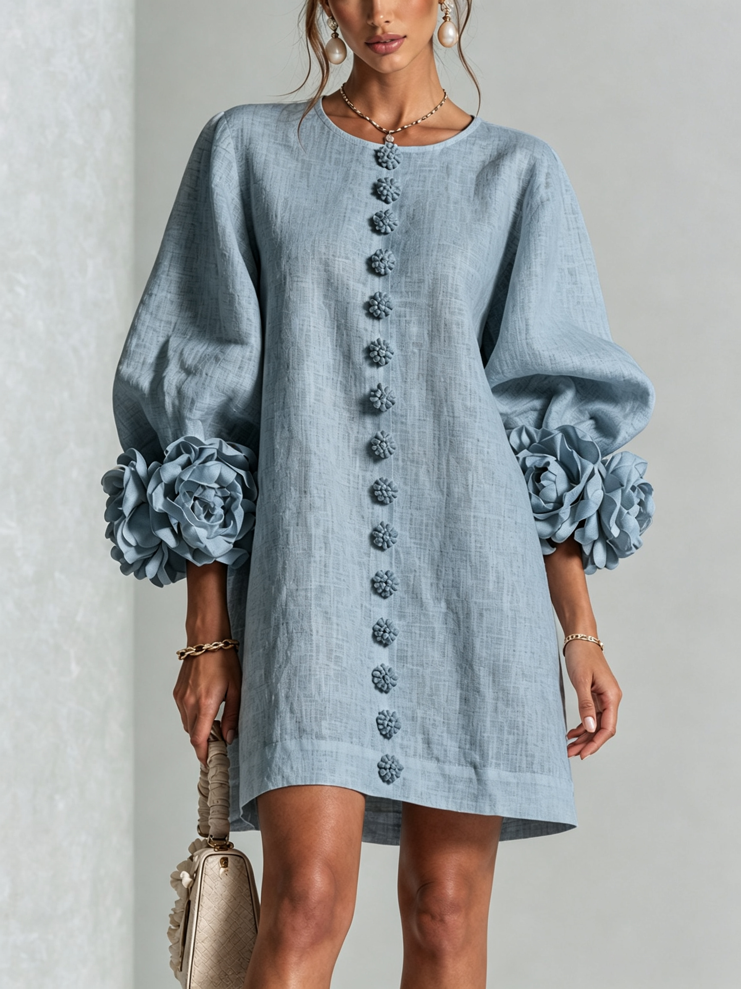 Elena · Mini Vestido Cascada Floral