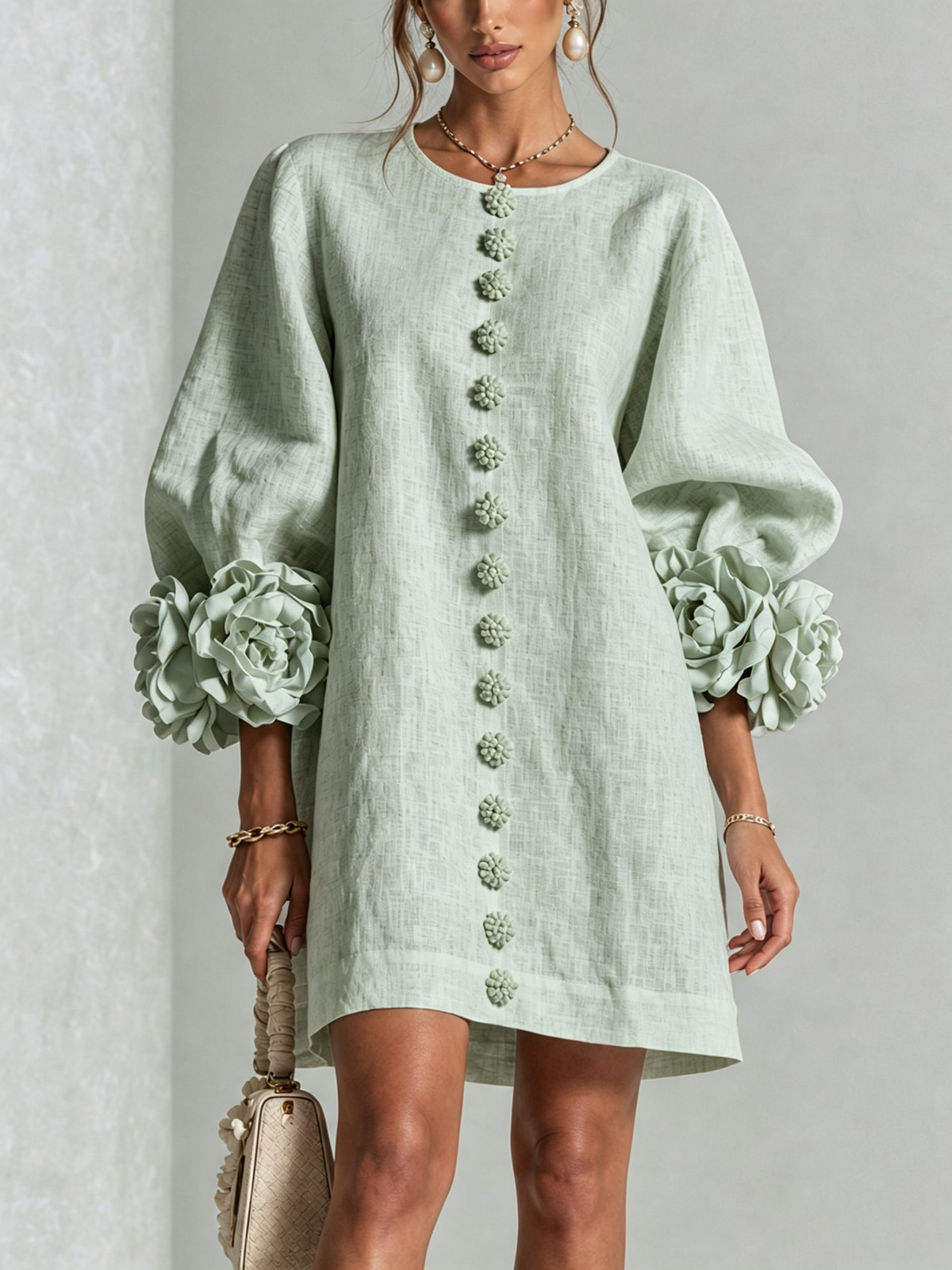 Elena · Mini Vestido Cascada Floral