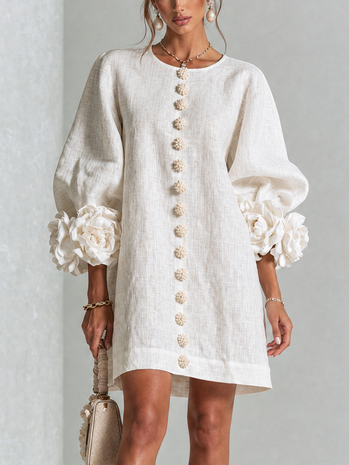 Elena · Mini Vestido Cascada Floral