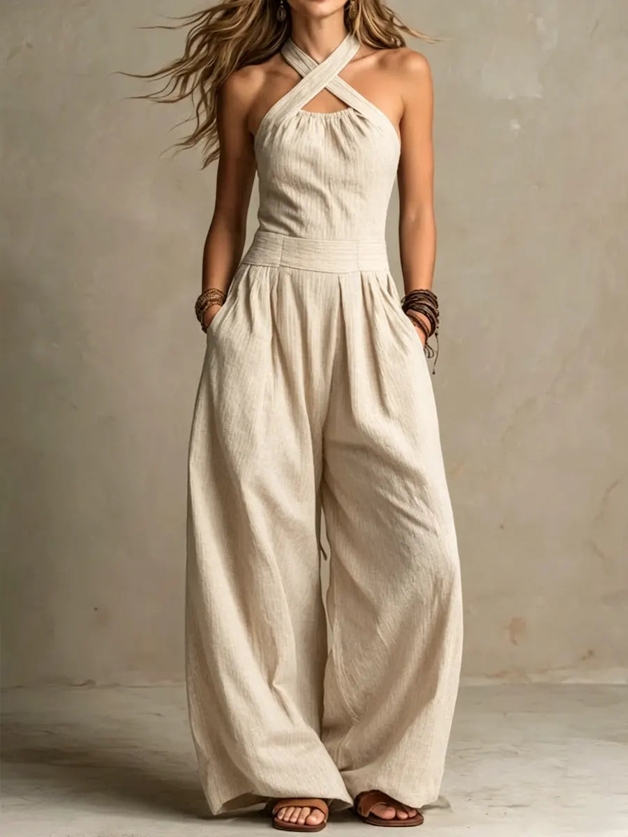 Clara | Mono con un elegante escote cruzado