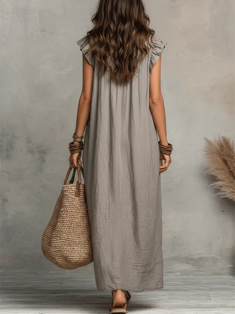 Violeta | Vestido Largo Bohemio de Lino
